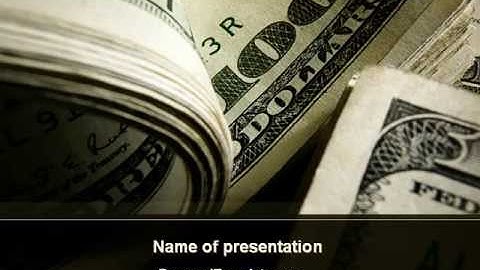 One Hundred Dollars Print PowerPoint Template by PoweredTemplate.com