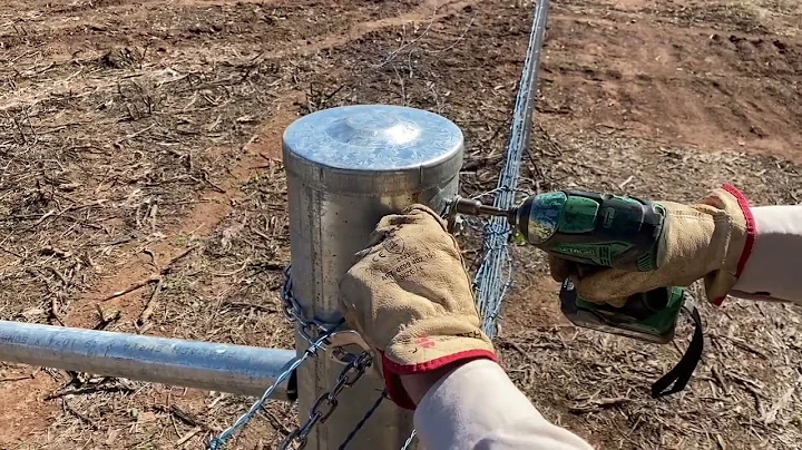 Walters fencing   Straining a wire without tying a knot using two hole straining plate