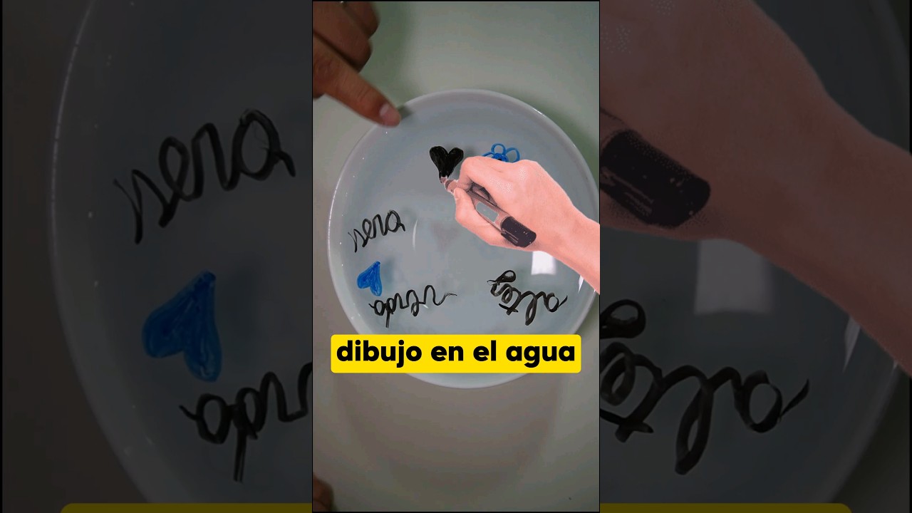 dibujo en el agua - EXPERIMENTO casero. dibujos que flotan.