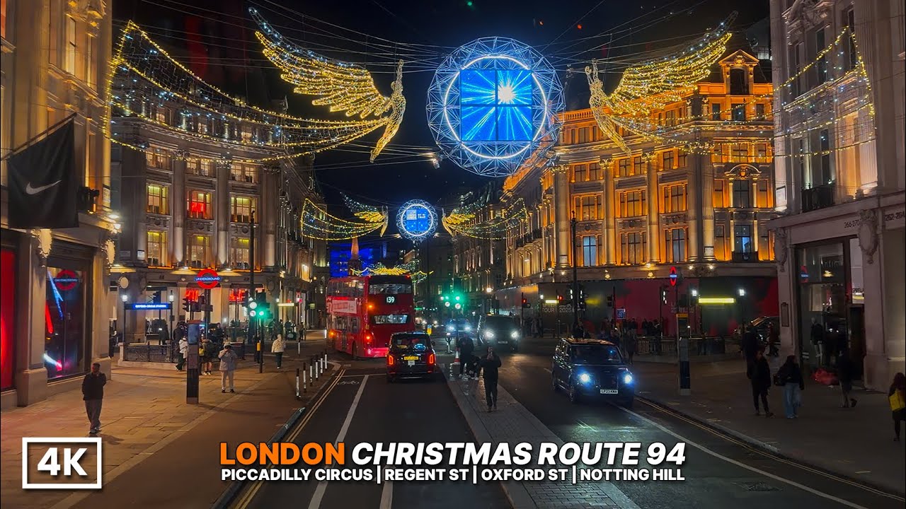 Play: London Christmas Lights Bus POV: a real-time ride down Oxford Street