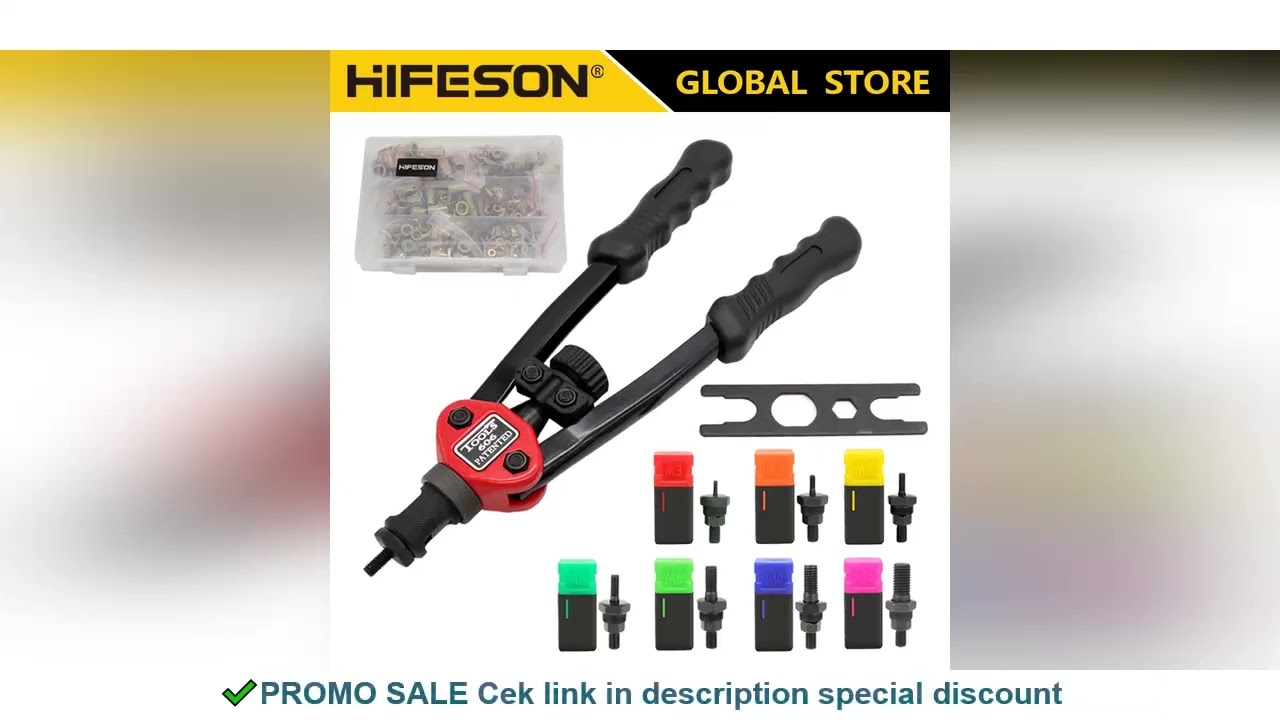 HIFESON Hand Threaded Rivet Nut Gun 70/95/300PCS Nuts Insert Manual Riveter Rivnut Tool for M3 M4 M5