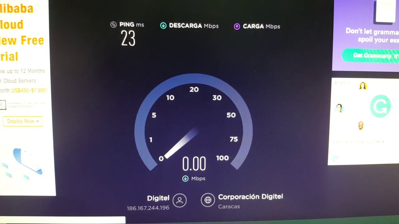 Test de velocidad digitel 4G LTE