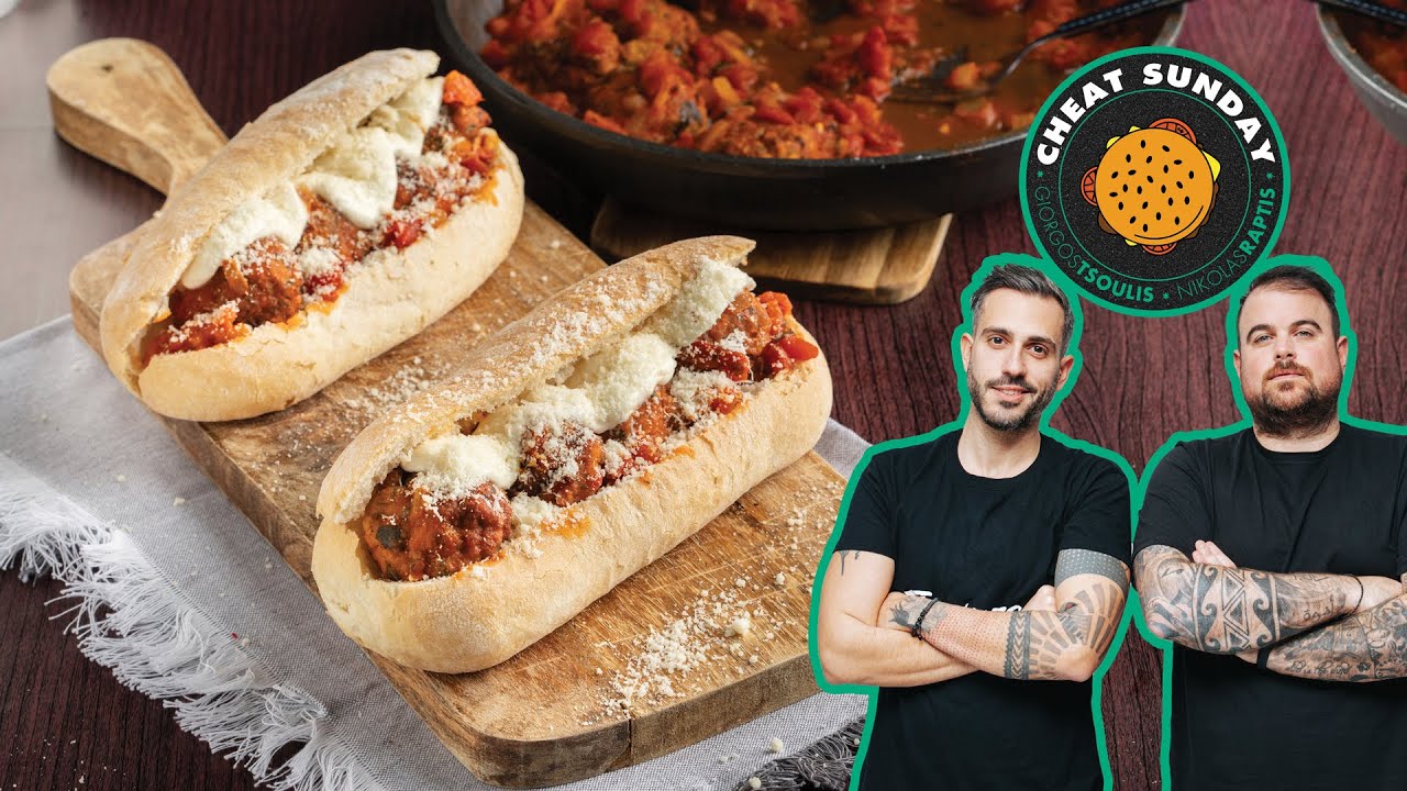 Sandwich με κεφτεδάκια κοκκινιστά  #cheatsunday | Giorgos Tsoulis