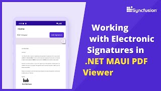 Working with Electronic Signatures in .NET MAUI PDF Viewer