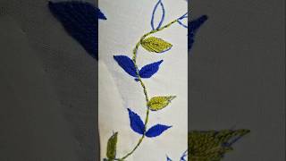 hand embroidery fishbone stitch leaf design for dress.#embroiderypatterns  #khadizascreativehand