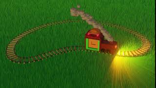 low poly train engine + animation made with blender