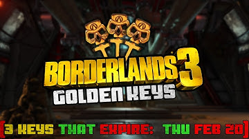 Borderlands 3: 3 GOLDEN KEYS SHiFT CODE!!!! - (Expires: Thu Feb 20)