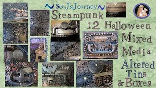 My First 12 Steampunk Halloween Mixed Media Altered Tins, Boxes and Cases Sold –