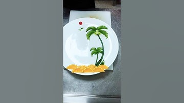 Cucumber Palm Tree Decor 🌴🥒 #cucumber #decoration #palmtree #shorts