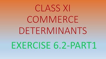 Class XI Commerce Determinants Lec4 ex 6.2-part1