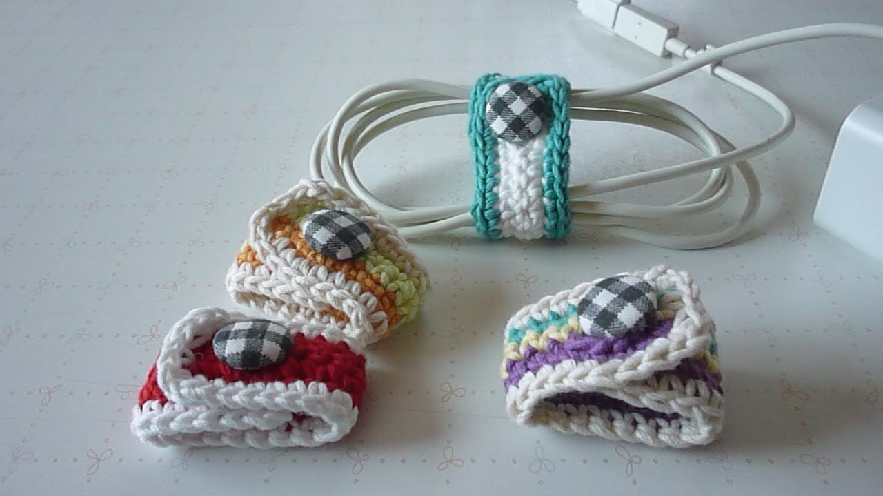 かぎ針で編む 簡単ケーブルホルダー How To Crochet Youtube