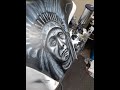 Indian Chief airbrush art Speed Painting.