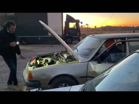 Renault Car Cranking in the Dessert Sun Set