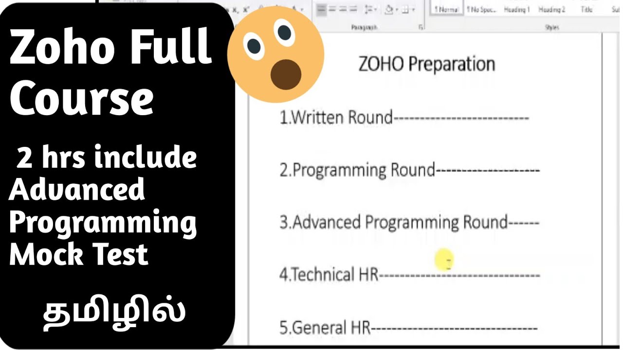 advanced programming and problem solving skills round in zoho