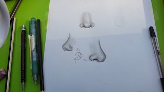 كيفية رسم الأنف بكافة الأتجاهات  How to draw the nose in all directions