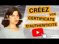 Certificate of authenticity for artists