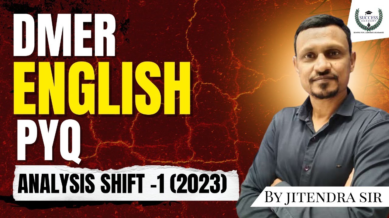 DMER ENGLISH PREVIOUS YEAR QUESTION PAPER ANALYSIS BY - JITENDRA AMRUTKAR SIR