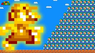 Mario's Gold Power-Up vs 9999 Luigi in Super Mario Bros?