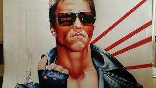 Terminator - portrait - faber casell polychromos color pencils.