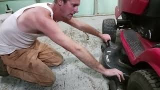 how to take mower deck belt off and put another one on Craftsman dyt 4000 42-inch deck year 2004 pto