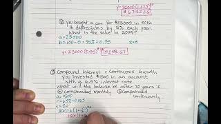 Unit 4 quiz 1 review- exponential word problems