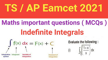 Indefinite Integrals important questions for eamcet