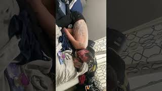 Paul Spadafora cuddling with his wife monster style  #infamous #couple #couplecomedy #play