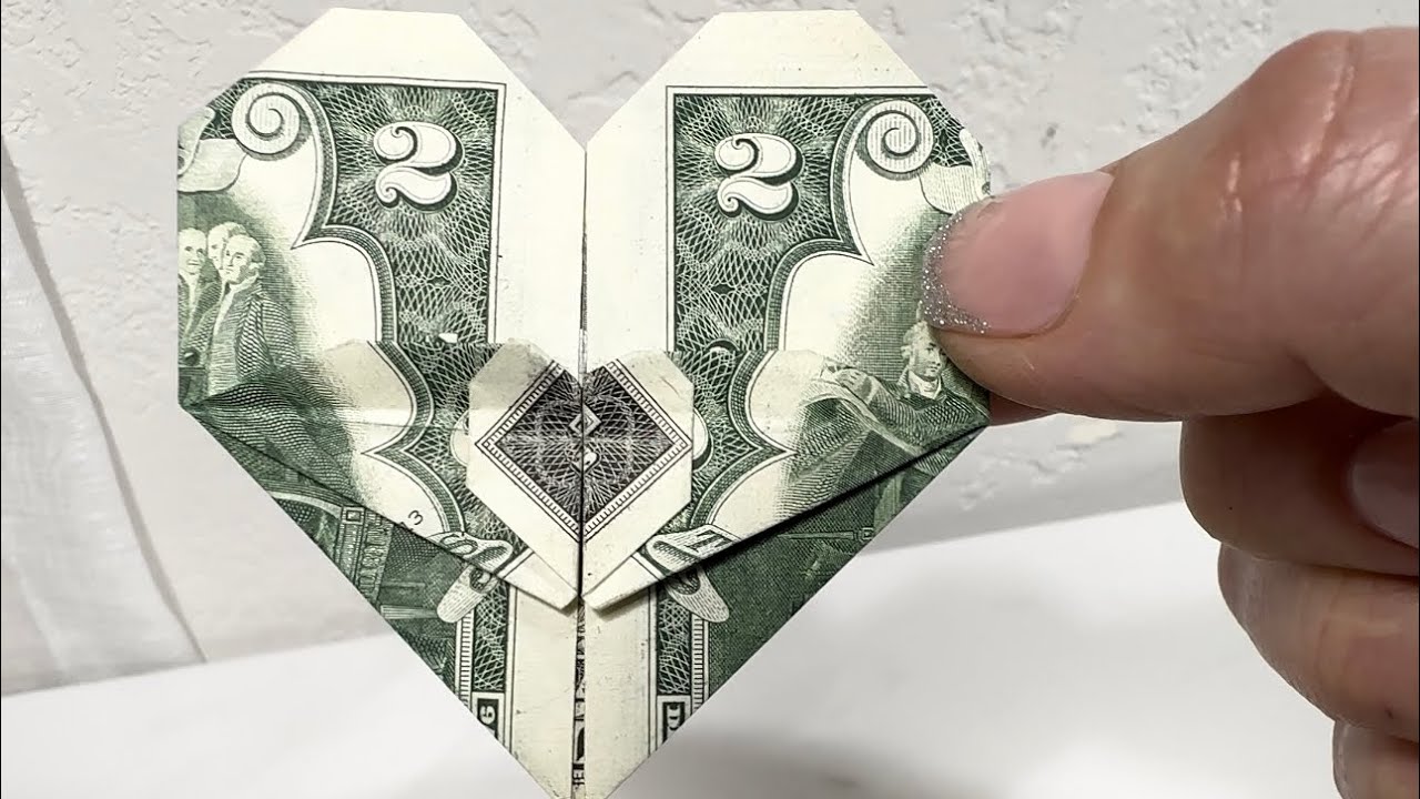 How to make a heart origami out of dollar bill youtube