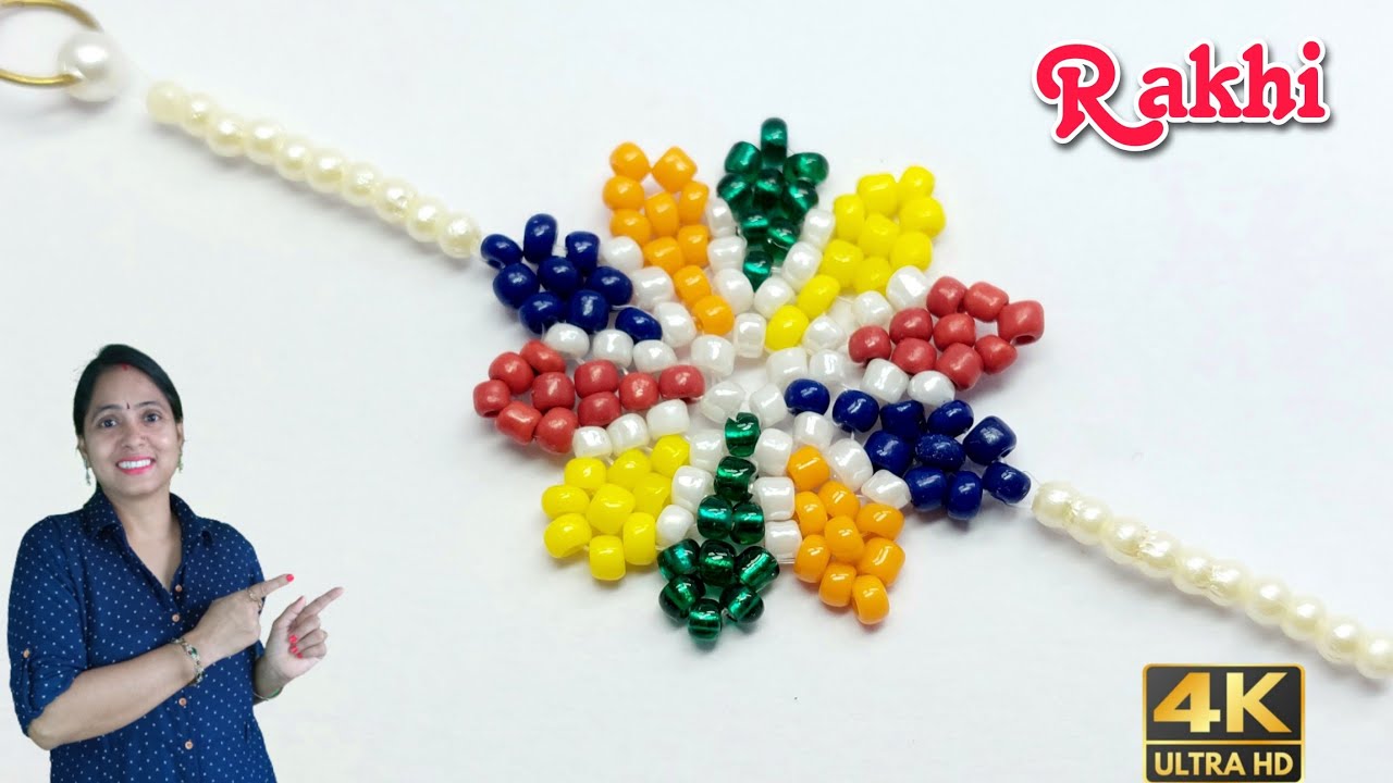 Handmade Beads Shell Work Rakhi 140