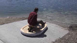 I made a battery powered electric hovercraft I can ride