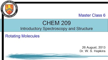 Introductory Spectroscopy - 7 - Rotating Molecules