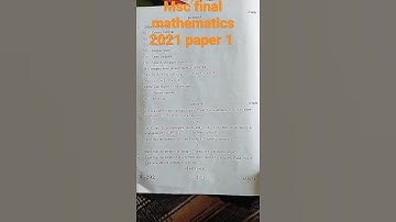 msc final |maths| paper1 2021