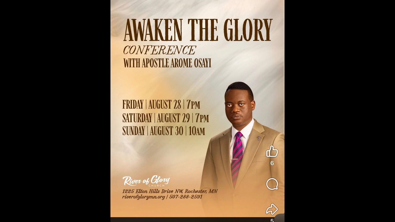 Awaken The Glory Conference | River of Glory Church | Apostle Arome Osayi | Friday, Aug. 28th, 2026