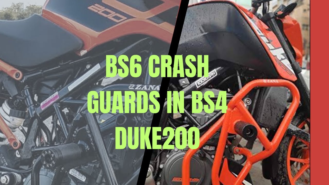Bs6 crash guards fit in bs4 duke 200 YouTube