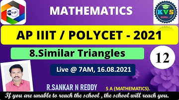 AP POLYCET/ IIIT 2021: 8. Similar Triangle