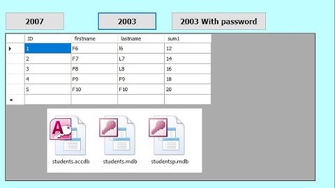 Connect VB. net with ms access database(accdb, mdb) and with password