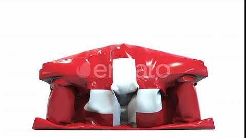 Deflating Inflatable Bank Building with Flag of Switzerland | Motion Graphics - Envato elements