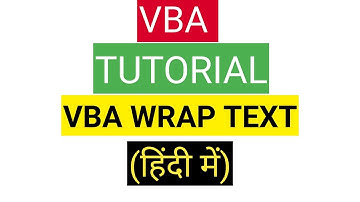 VBA Tutorial | VBA WRAP TEXT| excel vba wrap text 📚