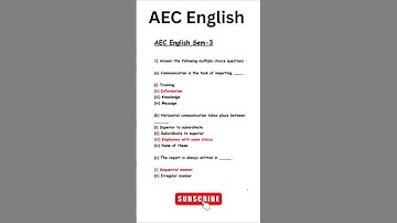 Sem-3 AEC English Previous Year Questions BBMKU #aec_english_question_paper