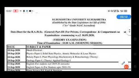 Kuk Exams Date sheet Official 2020 Reappear Regular Private DDE | Kaise Download Kare Dekhe Kuk News