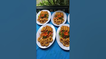 Khai vị 2 món chả giò hải sản và mực chiên xù I Đặt tiệc Ngọc Thuận  #dattiecngocthuan #monngon