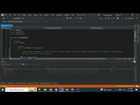 C# break vs continue | What is the difference between “continue” and “break” statements in C#