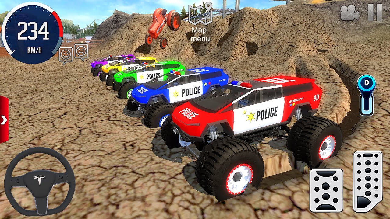 Juegos De Carros - Police Monster Truck Impossible Driver #1 - US Car Stunts Racing Android Gameplay