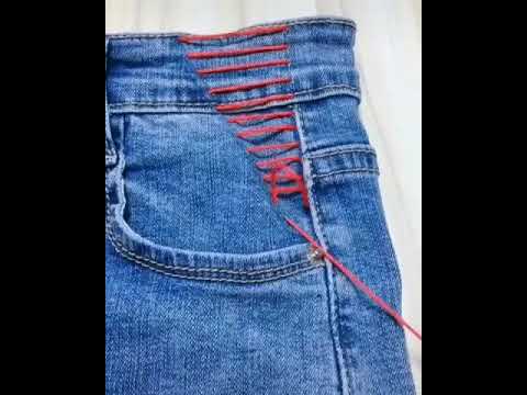 Как уменьшить джинсы в талии