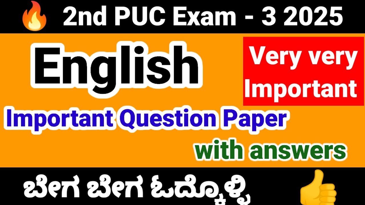2nd PUC English Important Questions for exam 3 2025 kseab