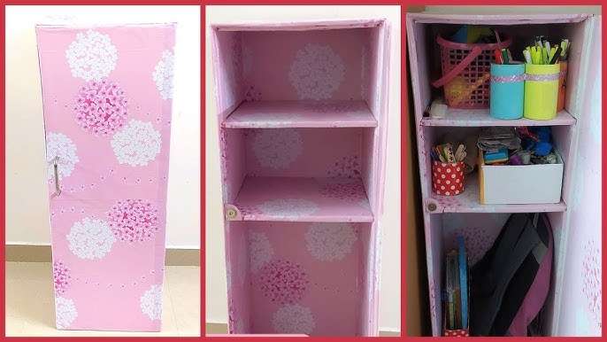 Cardboard Shelf Organizer for Homeschool