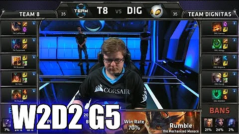 Team 8 vs Dignitas | S5 NA LCS Summer 2015 Week 2 Day 2 | T8 vs DIG W2D2 G5 Round 1