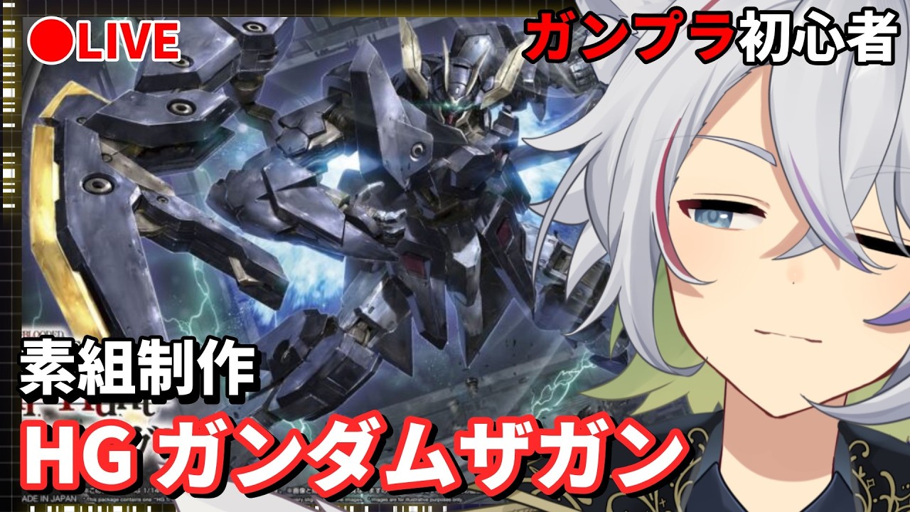 【ガンプラ制作 ※手元あり】素組み制作!! HG ガンダムザガン!!!! #1【天霧朔夜】