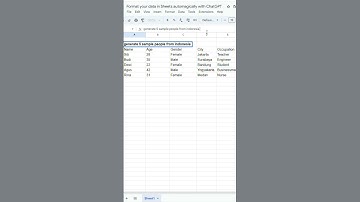Creating Tables of Data with ChatGPT(Generate 5 sample people and their related information)#shorts