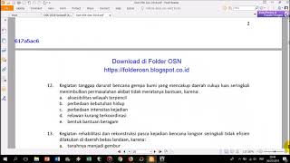 Soal osk geografi 2018 no 11-15 ini terdiri dari materi mitigasi
bencana. kamu harus bisa memahami tentang tahapan-tahapan bencana dan
fakta yang te...